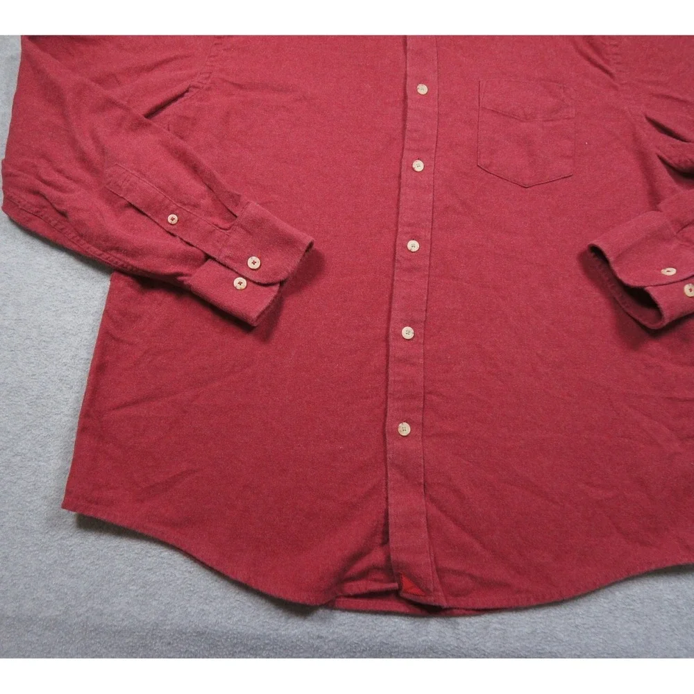 UNTUCKit Shirt Mens Large Red Button Up Long Sleeve Collared Sherwood Adult